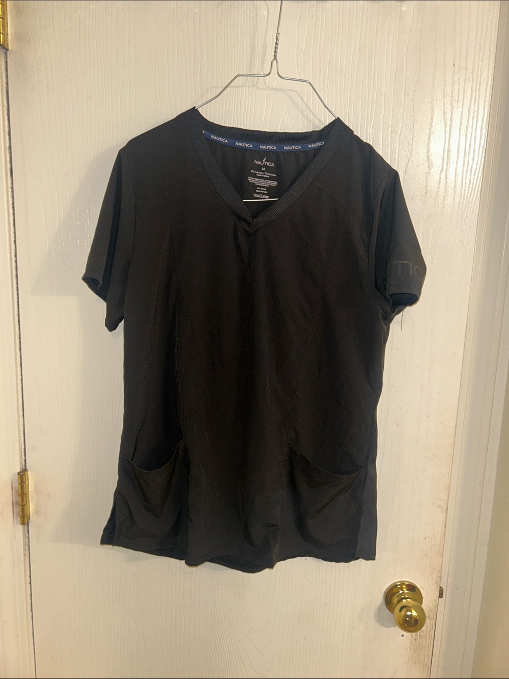 Nautica Black Short-Sleeve V-Neck Pocket Tee